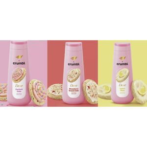 3 Pack Dove X Crumbl Body Wash Confetti Cake Lemon Glaze Strawberry Crumb Cake